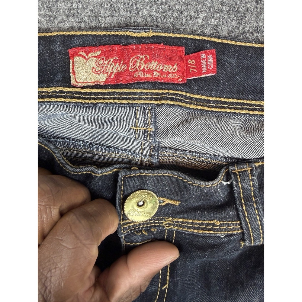 Y2K Apple Bottoms Skinny Jeans Womens 7/8(29x31) Dark Wash Denim Streetwear VTG - Picture 3 of 9